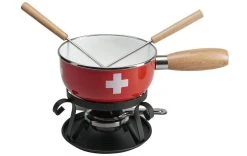 Offres ???? Nouvel Service à Fondue Au Fromage CH-Kreuz 5 Pièce/s, Rouge/Blanc - Kit De Fondue ????