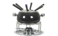 Nouveau ✔️ Nouvel Service à Fondue à La Viande Noir 9 Pièce/s, Noir/Argenté - Kit De Fondue ????