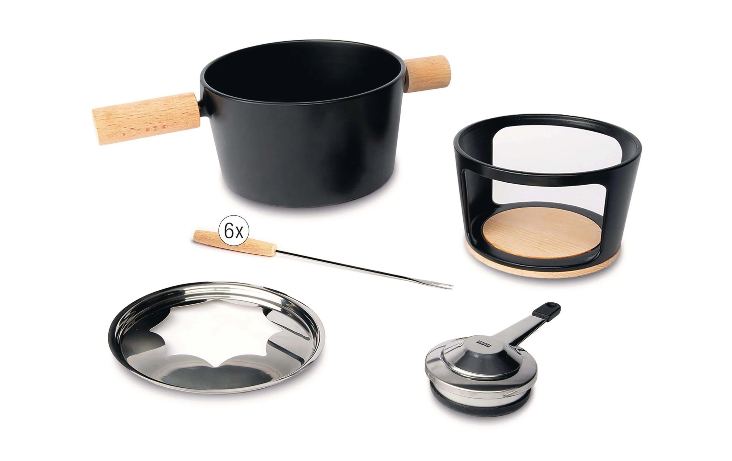 Tout neuf ???? Stöckli Service à Fondue à La Viande Titlis 8 Pièce/s, Brun Clair/Noir - Kit De Fondue ???? 2 Tout neuf ???? Stöckli Service à Fondue à La Viande Titlis 8 Pièce/s, Brun Clair/Noir - Kit De Fondue ???? – Image 2